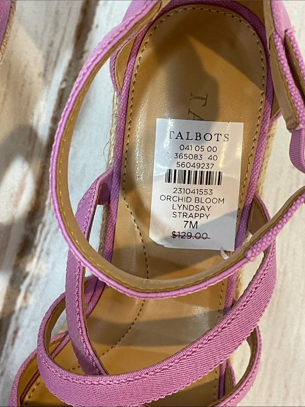 NWT Talbots Lilac Espadrille 7 Wedge Sandals Lyndsay Strappy Ankle Shoes NEW